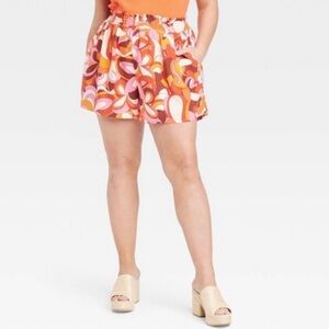 Ava & Viv High-Waist Pull On Linen Shorts